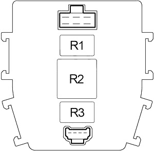 Схема блока предохранителей №2 в салоне (задняя сторона)