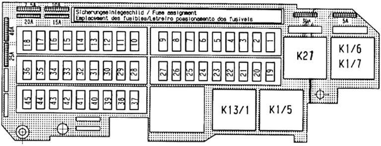 Схема предохранителей мерседес т1