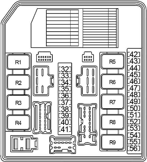 Engine Compartment Fuse Box #2 Diagram