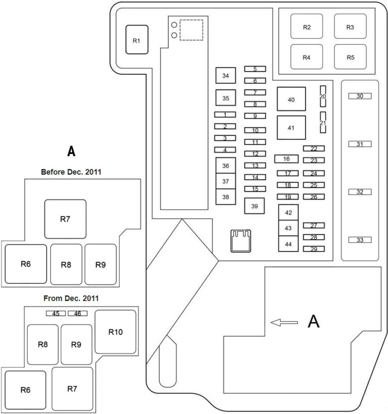 Toyota Prius (XW30) (2009-2015) Fuse Diagram • FuseCheck.com