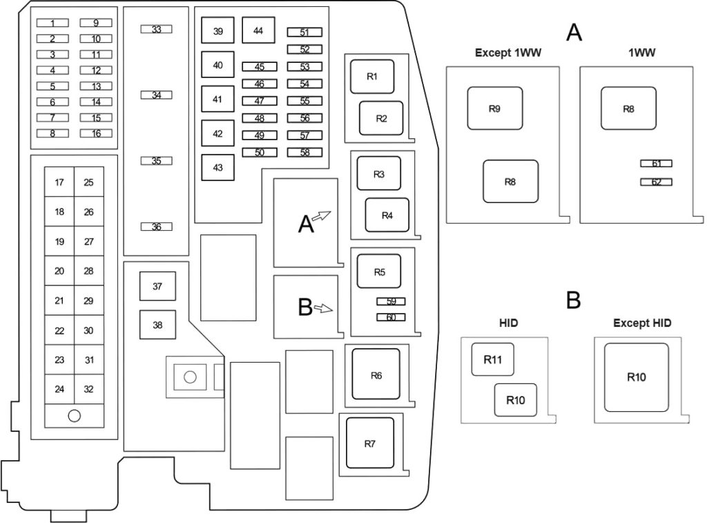 Toyota Verso (AR20) (2009-2017) Fuse Diagram • FuseCheck.com